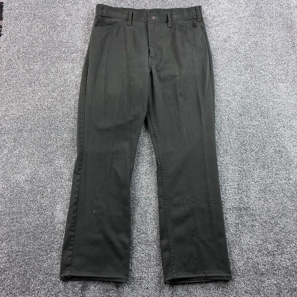 Vintage JC Penny Pants Mens 34x30 Green Twill Boot Cut Casual Light Workwear